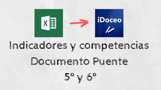 Evalúas por competencias. Indicadores de evaluación del Documento Puente (5º y 6º) de la C. Valenciana en excel para ser importados a iDoceo.